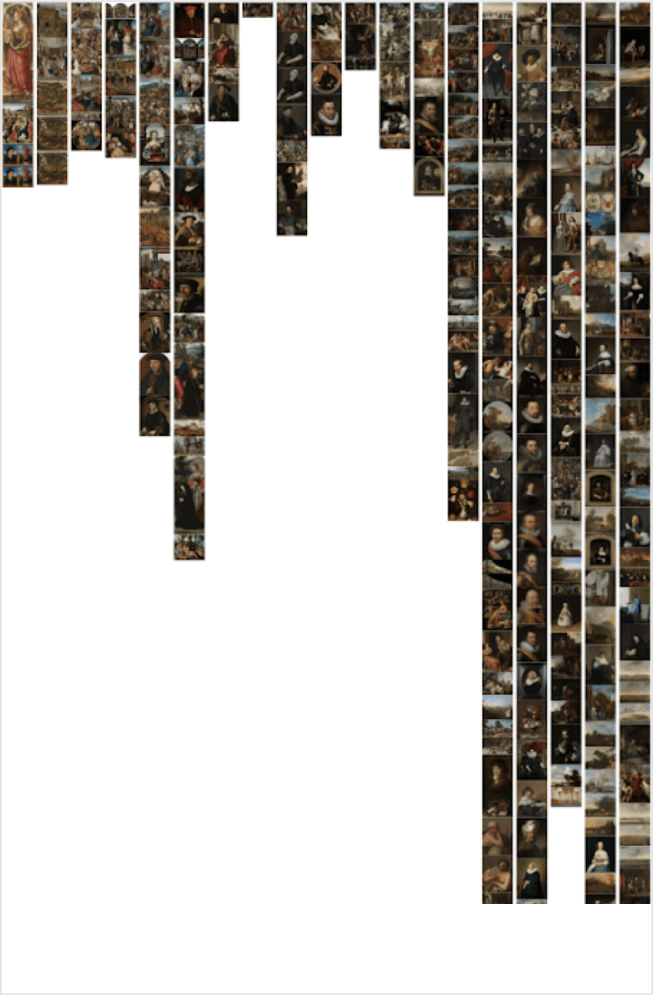 Paintings displayed roughly in our internal interface from a Rijksmuseum API query (1 of 2 images)