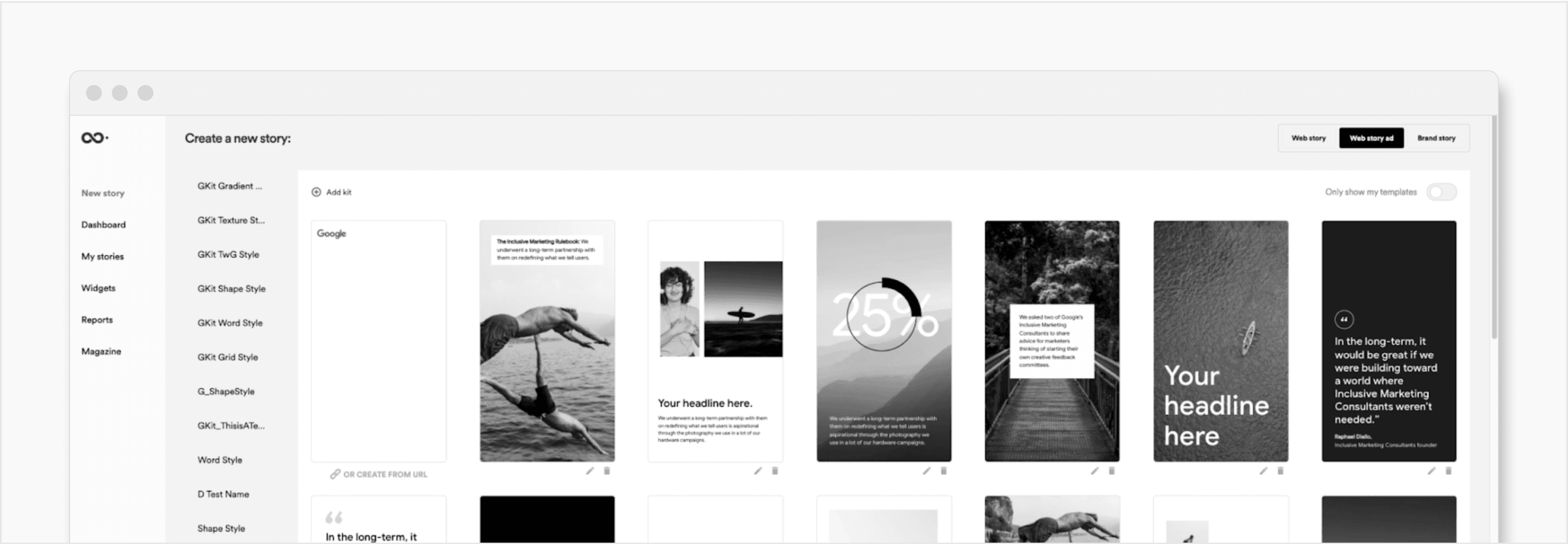 To help non-designers get started, we created templates in Newsroom where creators could drop in their custom images and text.
